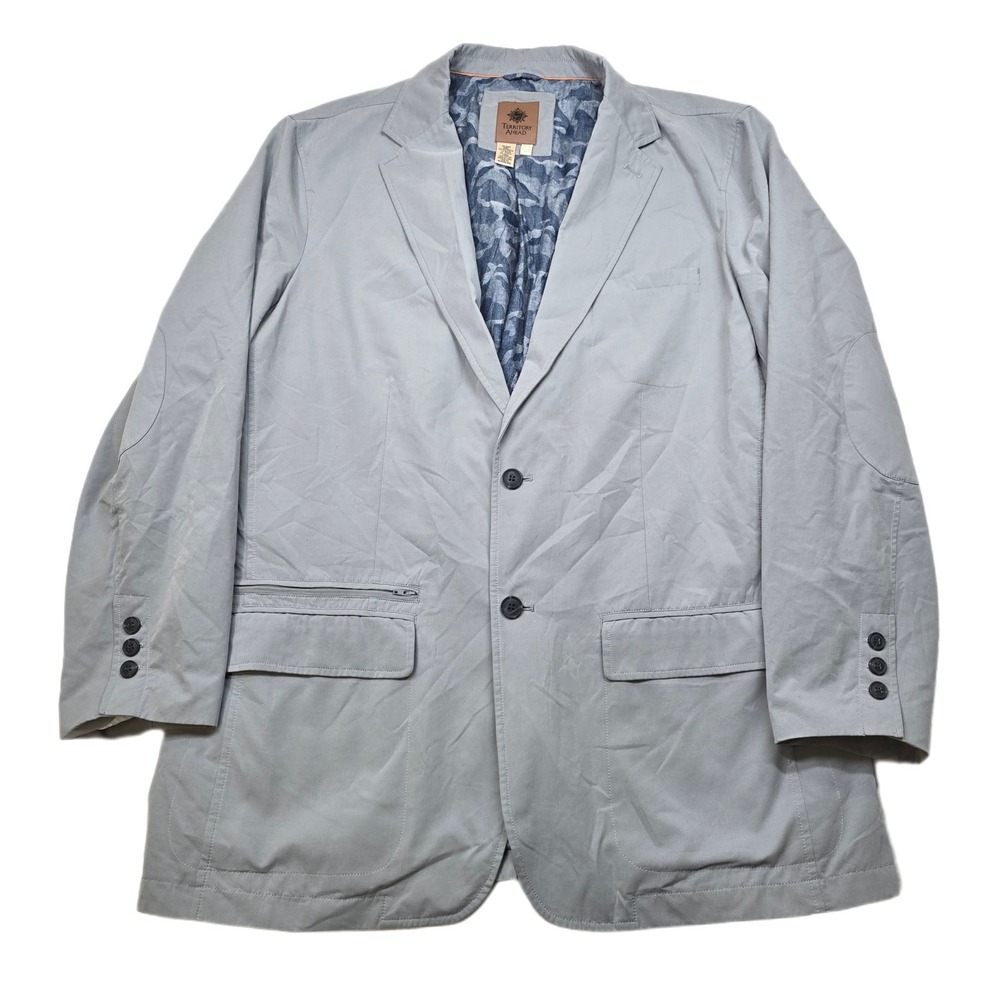 Territory Ahead Travel Blazer Mens XL Gray Lots Zip Pockets Sport Coat